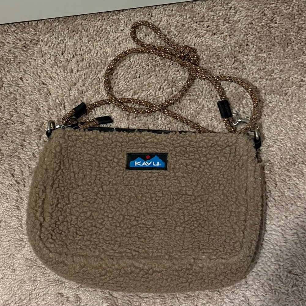 KAVU Brown Sherpa Crossbody Bag